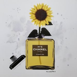 Fairchild Paris Chanel no.5 art 10x10 sunflower c1